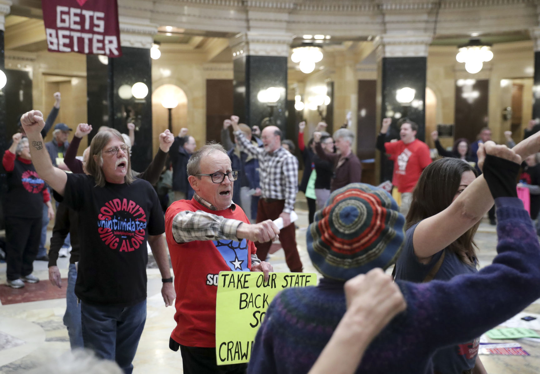 Solidarity Sing-Along celebrates outlasting Scott Walker